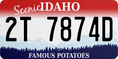 ID license plate 2T7874D
