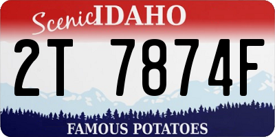 ID license plate 2T7874F