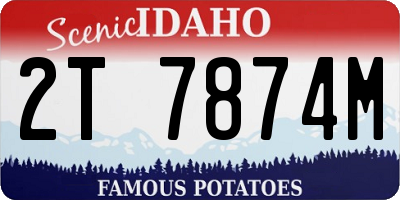 ID license plate 2T7874M