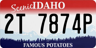 ID license plate 2T7874P
