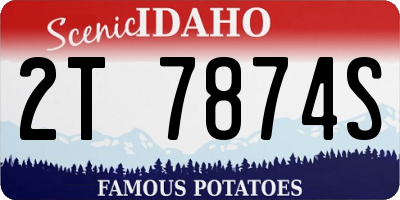 ID license plate 2T7874S