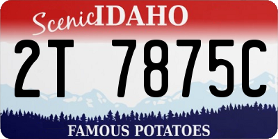 ID license plate 2T7875C