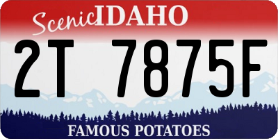 ID license plate 2T7875F