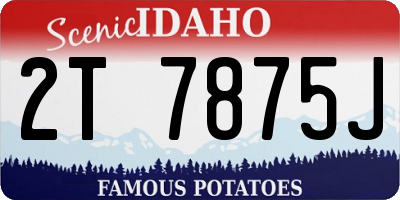 ID license plate 2T7875J