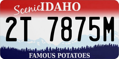 ID license plate 2T7875M