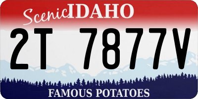 ID license plate 2T7877V