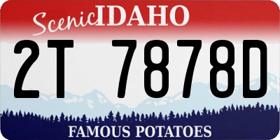 ID license plate 2T7878D