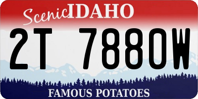 ID license plate 2T7880W