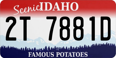 ID license plate 2T7881D