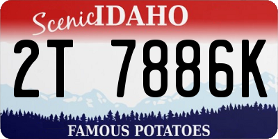 ID license plate 2T7886K