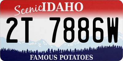 ID license plate 2T7886W