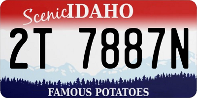ID license plate 2T7887N