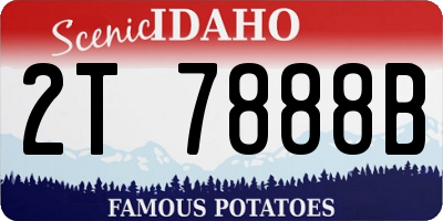 ID license plate 2T7888B