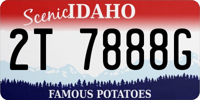 ID license plate 2T7888G