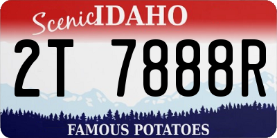 ID license plate 2T7888R