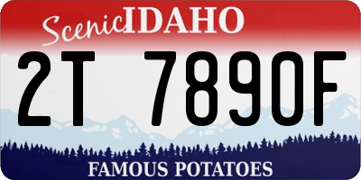 ID license plate 2T7890F