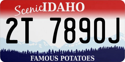 ID license plate 2T7890J