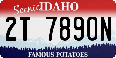 ID license plate 2T7890N