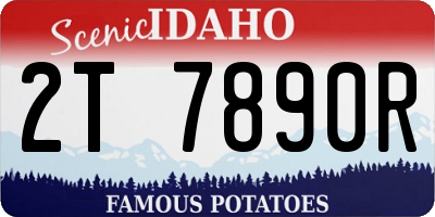 ID license plate 2T7890R