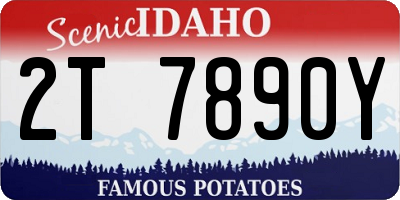 ID license plate 2T7890Y