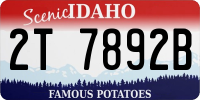 ID license plate 2T7892B