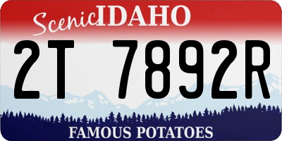 ID license plate 2T7892R