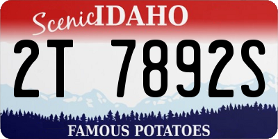 ID license plate 2T7892S