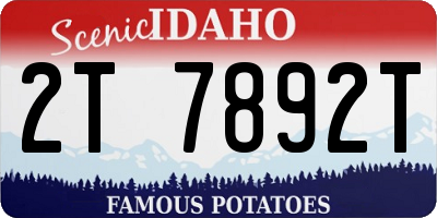 ID license plate 2T7892T