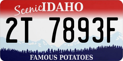 ID license plate 2T7893F