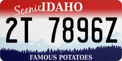ID license plate 2T7896Z