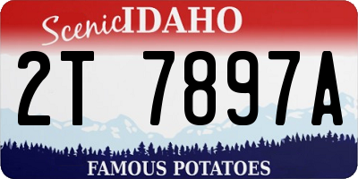 ID license plate 2T7897A