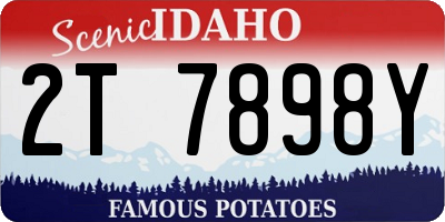ID license plate 2T7898Y