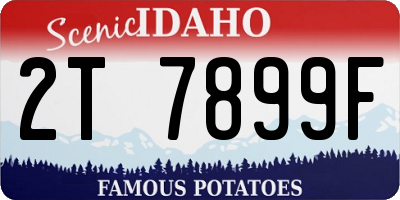 ID license plate 2T7899F