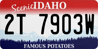ID license plate 2T7903W