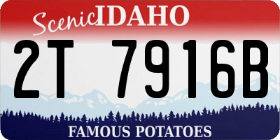 ID license plate 2T7916B
