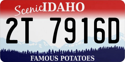 ID license plate 2T7916D