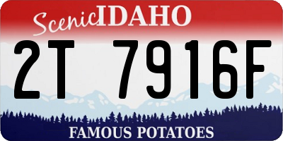 ID license plate 2T7916F