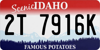 ID license plate 2T7916K