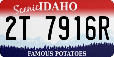 ID license plate 2T7916R