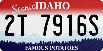 ID license plate 2T7916S