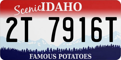 ID license plate 2T7916T