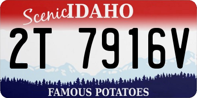 ID license plate 2T7916V