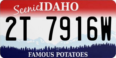 ID license plate 2T7916W