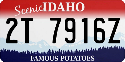 ID license plate 2T7916Z