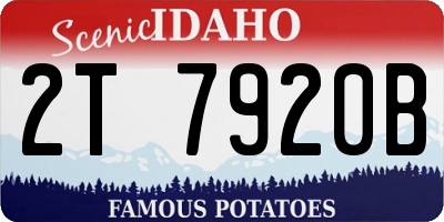 ID license plate 2T7920B