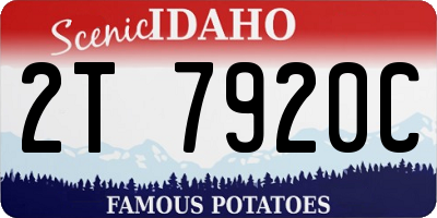 ID license plate 2T7920C