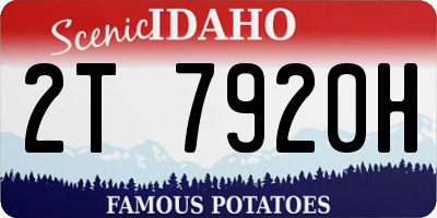 ID license plate 2T7920H