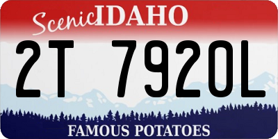 ID license plate 2T7920L