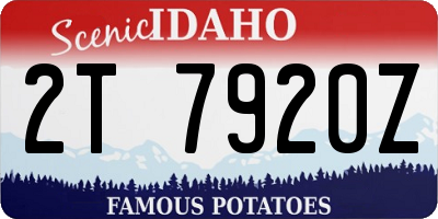 ID license plate 2T7920Z