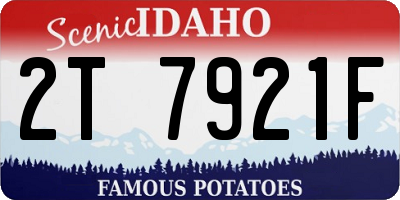 ID license plate 2T7921F